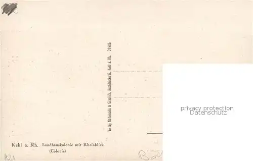 AK / Ansichtskarte Kehl_Rhein Landhauskolonie mit Rheinblick Kehl_Rhein