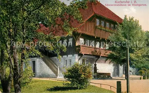 AK / Ansichtskarte Karlsruhe_Baden Schwarzwaldhaus im Stadtgarten Karlsruhe_Baden