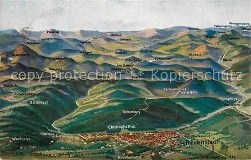 AK / Ansichtskarte Freudenstadt Panoramakarte  Freudenstadt