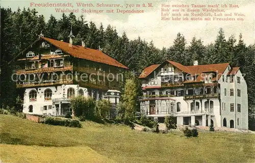 AK / Ansichtskarte Freudenstadt Waldhotel Stokinger mit Dependence Freudenstadt