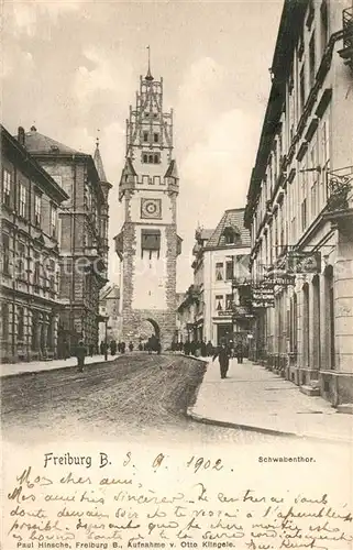 AK / Ansichtskarte Freiburg_Breisgau Schwabentor Freiburg Breisgau