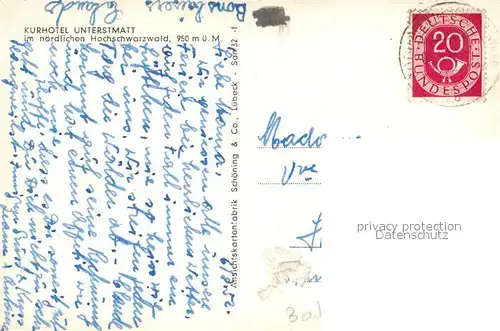 AK / Ansichtskarte Unterstmatt Kurhotel  Unterstmatt