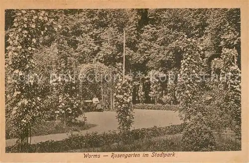 AK / Ansichtskarte Worms_Rhein Rosengarten im Stadtpark Worms Rhein