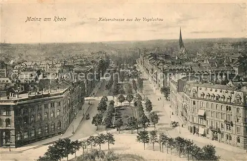 AK / Ansichtskarte Mainz_Rhein Kaiserstrasse Vogelschau Mainz Rhein