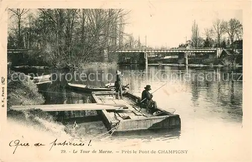 AK / Ansichtskarte Champigny_Marne Pont Angler Champigny Marne
