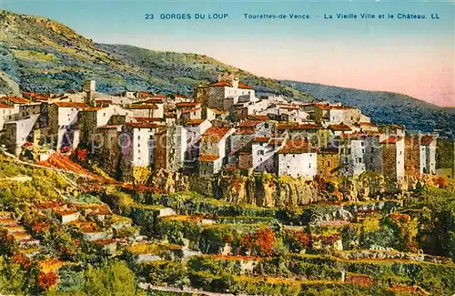 AK / Ansichtskarte Tourettes de Vence La Vieille et le Chateau 