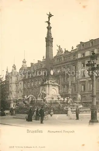 AK / Ansichtskarte Bruxelles_Bruessel Monument Anspach Bruxelles_Bruessel