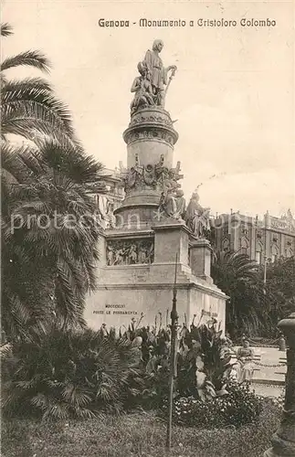 AK / Ansichtskarte Genova_Genua_Liguria Monumento a Cristoloro Colombo Genova_Genua_Liguria