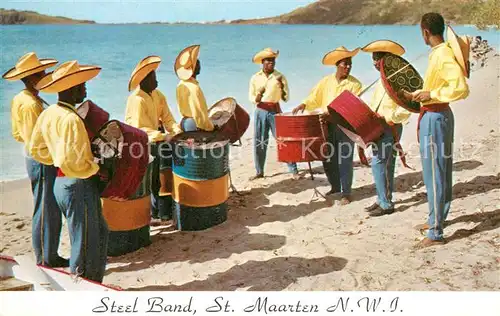 AK / Ansichtskarte Philipsburg_St_Maarten Steel Band am Strand Philipsburg_St_Maarten