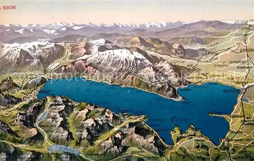 AK / Ansichtskarte Lago_di_Garda Panoramakarte Lago_di_Garda