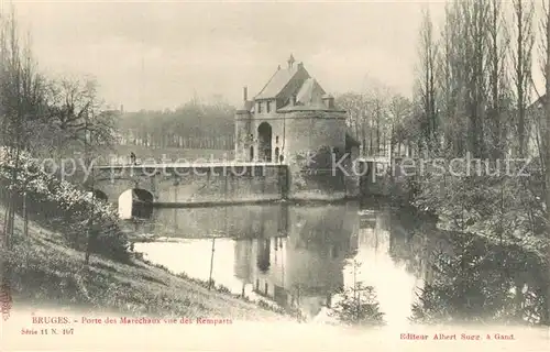 AK / Ansichtskarte Bruges_Flandre Porte des Marechaux vue des Remparts Bruges_Flandre