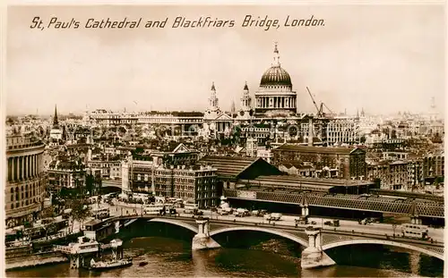 London St Pauls Cathedral and Blackfriars Bridge London