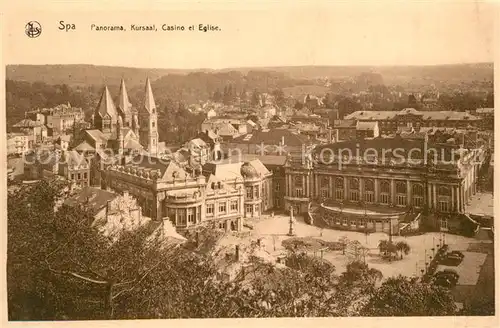 Spa_Liege Panorama Kursaal Casino et Eglise Spa_Liege