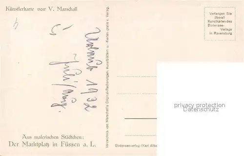 Fuessen_Allgaeu Malerischer Marktplatz Kuenstler Marschall Fuessen Allgaeu