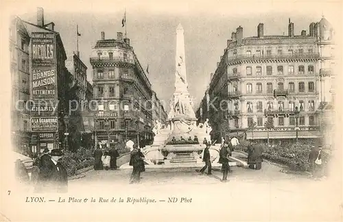 Lyon_France Place Rue de la Republique  Lyon France