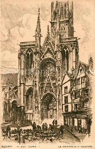 Rouen Portail Calende Zeichnung Rouen
