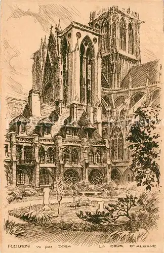 Rouen Cour d Albane Zeichnung  Rouen