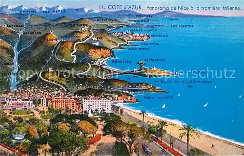 Nice_Alpes_Maritimes Cote d Azur Panoramakarte Nice_Alpes_Maritimes