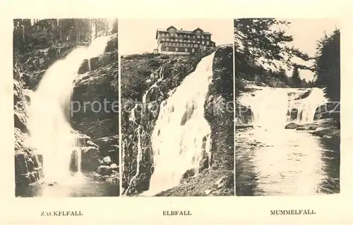 Riesengebirge Zackelfall Elbfall Mummelfall Wasserfaelle Riesengebirge