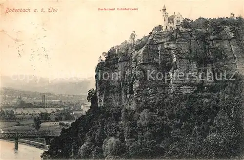 Bodenbach Tetschen_Boehmen Felsen Restaurant Schaeferwand Bodenbach Tetschen Boehmen