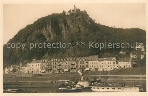 Bodenbach Tetschen_Boehmen Elbe Dampfer Schaeferwand Felsen Bodenbach Tetschen Boehmen
