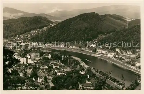 Tetschen Bodenbach_Boehmen Panorama Blick vom Quaderberg Tetschen Bodenbach Boehmen