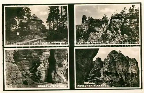 Sudetengau Touristenbaude Felsformationen Grossvaterstuhl Doktorlabyrint Indischer Elefant Sudetengau