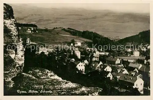 Tyssa Panorama Boehmische Schweiz Felsen Tyssa