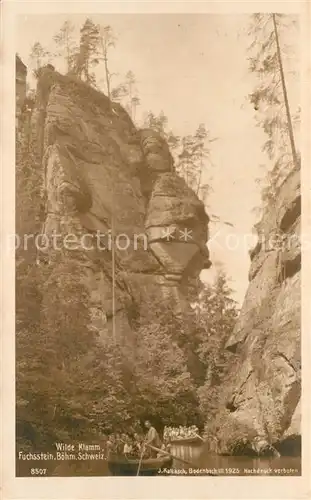 Boehmische_Schweiz Wilde Klamm Fuchsstein Kahnfahrt Boehmische Schweiz