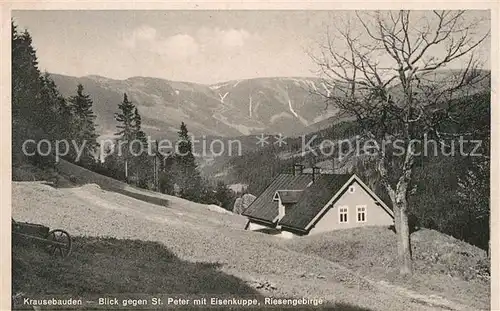 Sankt_Peter_Riesengebirge Krausebauden Panorama Blick gegen Eisenkuppe Sankt_Peter_Riesengebirge