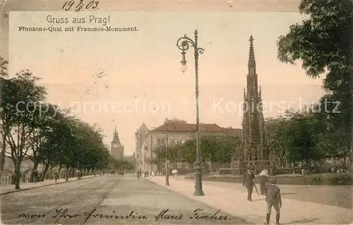 Prag_Prahy_Prague Franzensquai mit Franzensmonument Prag_Prahy_Prague