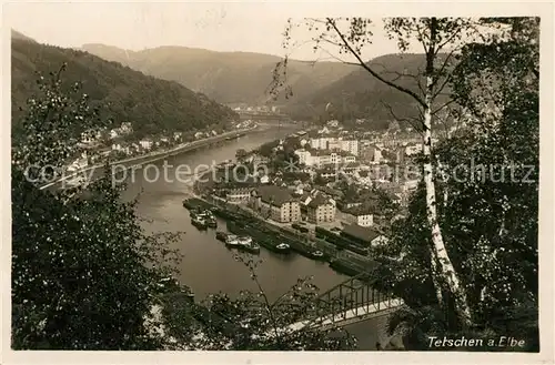 Tetschen Bodenbach_Boehmen Panorama Elbtal Tetschen Bodenbach Boehmen