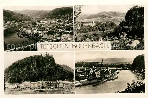 Tetschen Bodenbach_Boehmen Teilansichten Panorama Elbtal Tetschen Bodenbach Boehmen