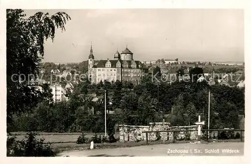 Zschopau Teilansicht mit Schloss Wildeck Zschopau