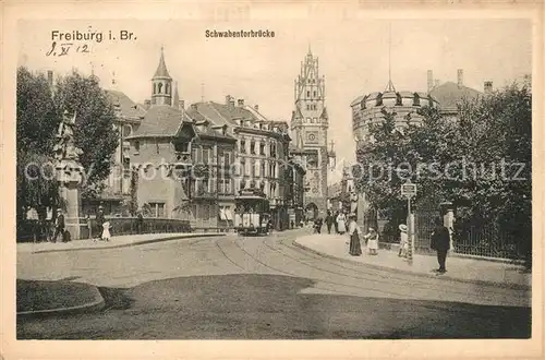 Freiburg_Breisgau Schwabentorbr?cke Strassenbahn Freiburg Breisgau