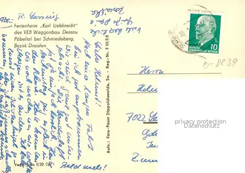 Schmiedeberg _Dippoldiswalde Ferienheim Karl Liebknecht Schmiedeberg 