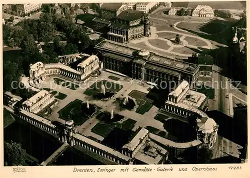 Dresden Fliegeraufnahme Zwinger mit Gem?ldegalerie und Opernhaus Dresden