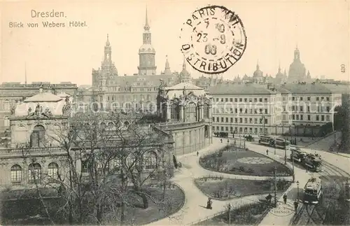 Dresden Blick von Webers Hotel  Dresden