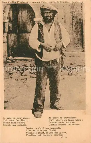 AK / Ansichtskarte Ancien_Fontainebleau Nos Vieilles Provinces Type Gascon de Chanteur Ambulant  Ancien_Fontainebleau