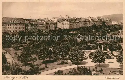 AK / Ansichtskarte Aussig_Tschechien Stadtpark Aussig Tschechien