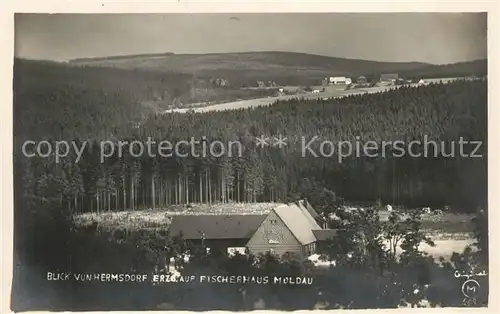 AK / Ansichtskarte Hermsdorf_Erzgebirge Panorama Blick auf Fischerhaus Moldau Hermsdorf Erzgebirge