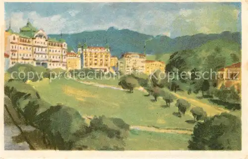 AK / Ansichtskarte Marianske_Lazne Gottwaldovo namesti Gottwaldplatz Kuenstlerkarte Marianske_Lazne