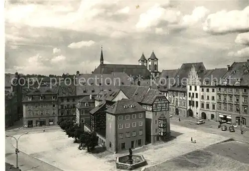 AK / Ansichtskarte Cheb_Eger Marktplatz Alte Handelshaeuser Kirche 