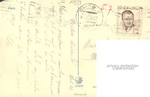 AK / Ansichtskarte Cheb_Eger Blick zur Kirche Alter Baum 