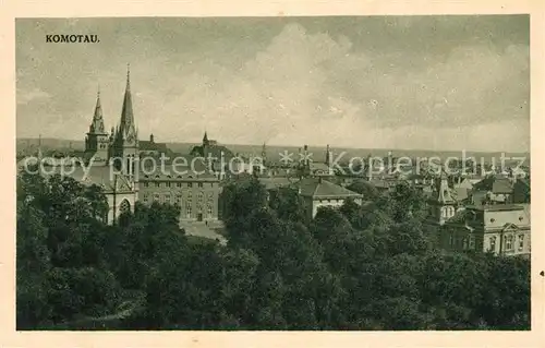 AK / Ansichtskarte Komotau Stadtbild mit Kirche Komotau