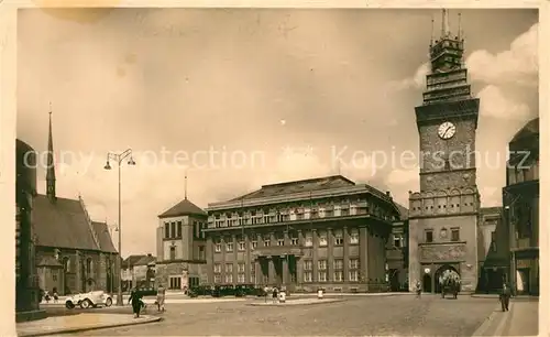 AK / Ansichtskarte Pardubice_Pardubitz Platz Innenstadt Gruenes Tor Pardubice Pardubitz