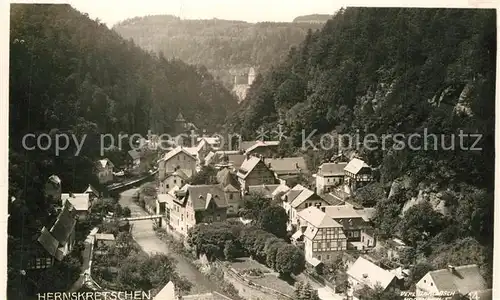 AK / Ansichtskarte Herrnskretschen_Boehmen Blick ins Tal 