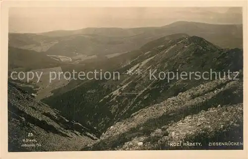 AK / Ansichtskarte Boehmen Kozi Hrbety Ziegenruecken Landschaftspanorama Boehmisches Riesengebirge 