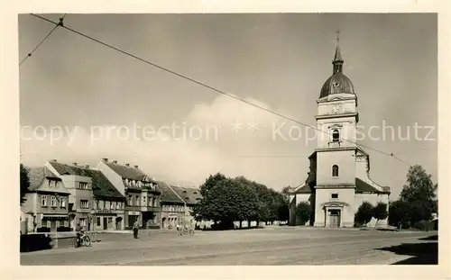 AK / Ansichtskarte Chabarovice Mirove namesti Platz Kirche 