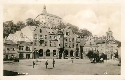 AK / Ansichtskarte Nachod_Tschechien Platz Blick zum Schloss Nachod Tschechien